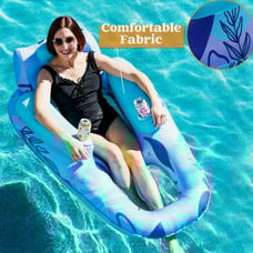 Pool Floatie Lounger with Backrest for Adults 56 x 33 inch
