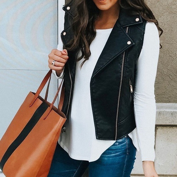 Truth + Pride Lambskin Leather Moto vest
