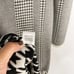 Cut25 by Yigal Azrouel M Black Cream Houndstooth Herringbone Sweater Dress Wool