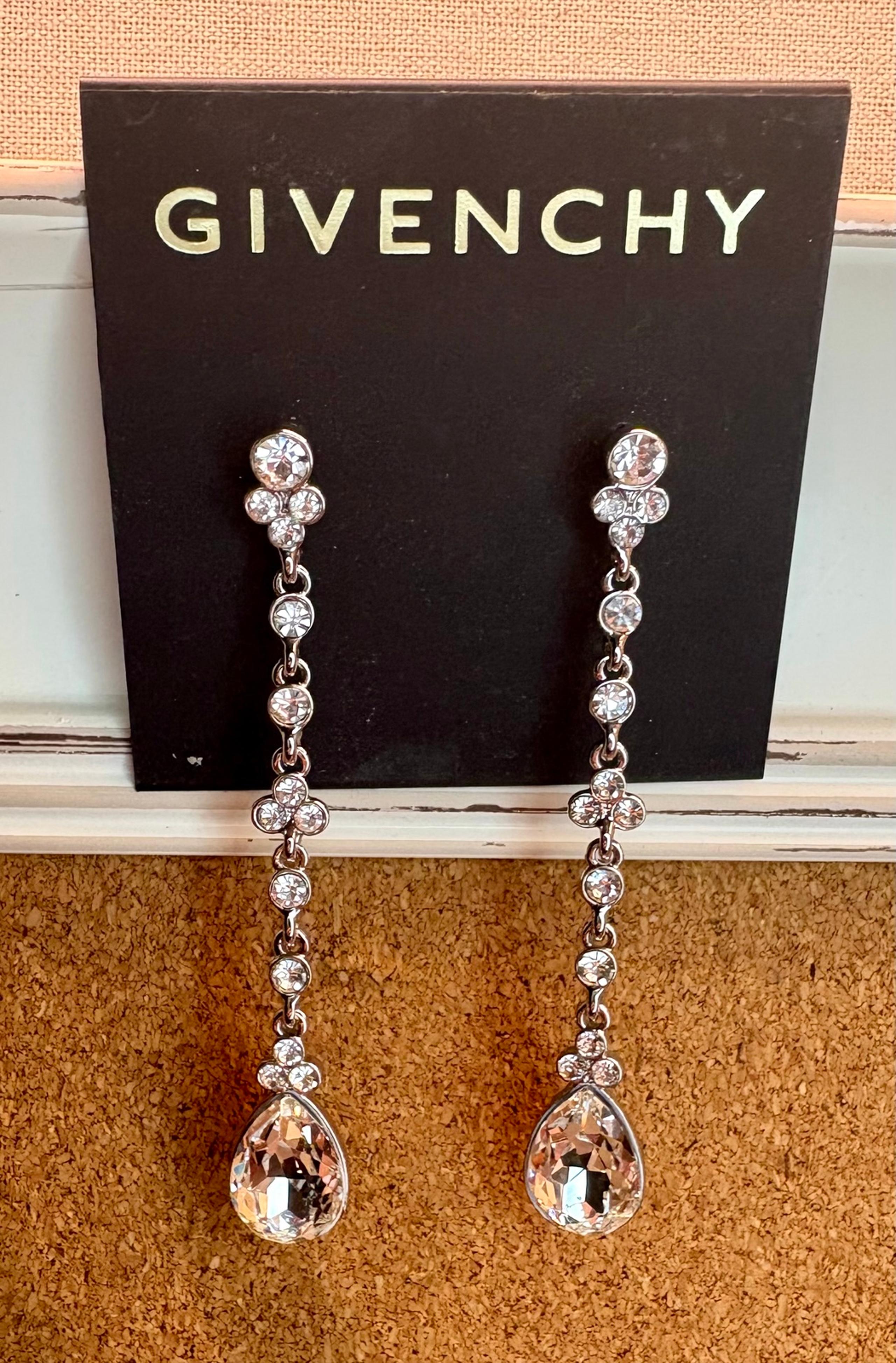 NWT Givenchy Rhinestone Drop Post Earrings