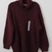 Old Navy Shaker Stitch Tunic Length Turtleneck Sweater Burgundy Size L NWT