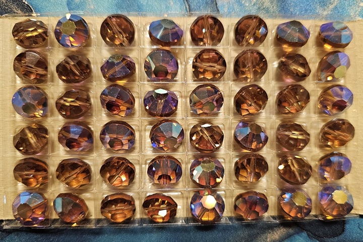 Swarovski Vintage Art 5100 12mm Colorado Topaz AB Beads - Full Box of 48