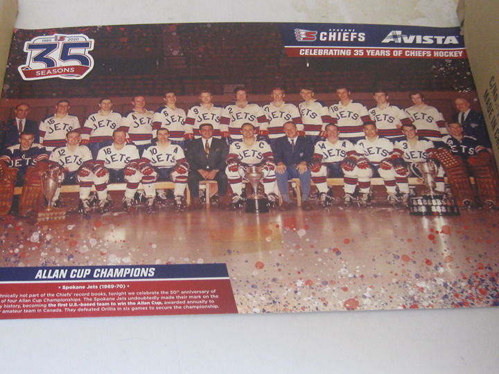 Spokane Jets Allan Cup 1969-70 Champions hockey poster (Spokane Chiefs 35th Ann)