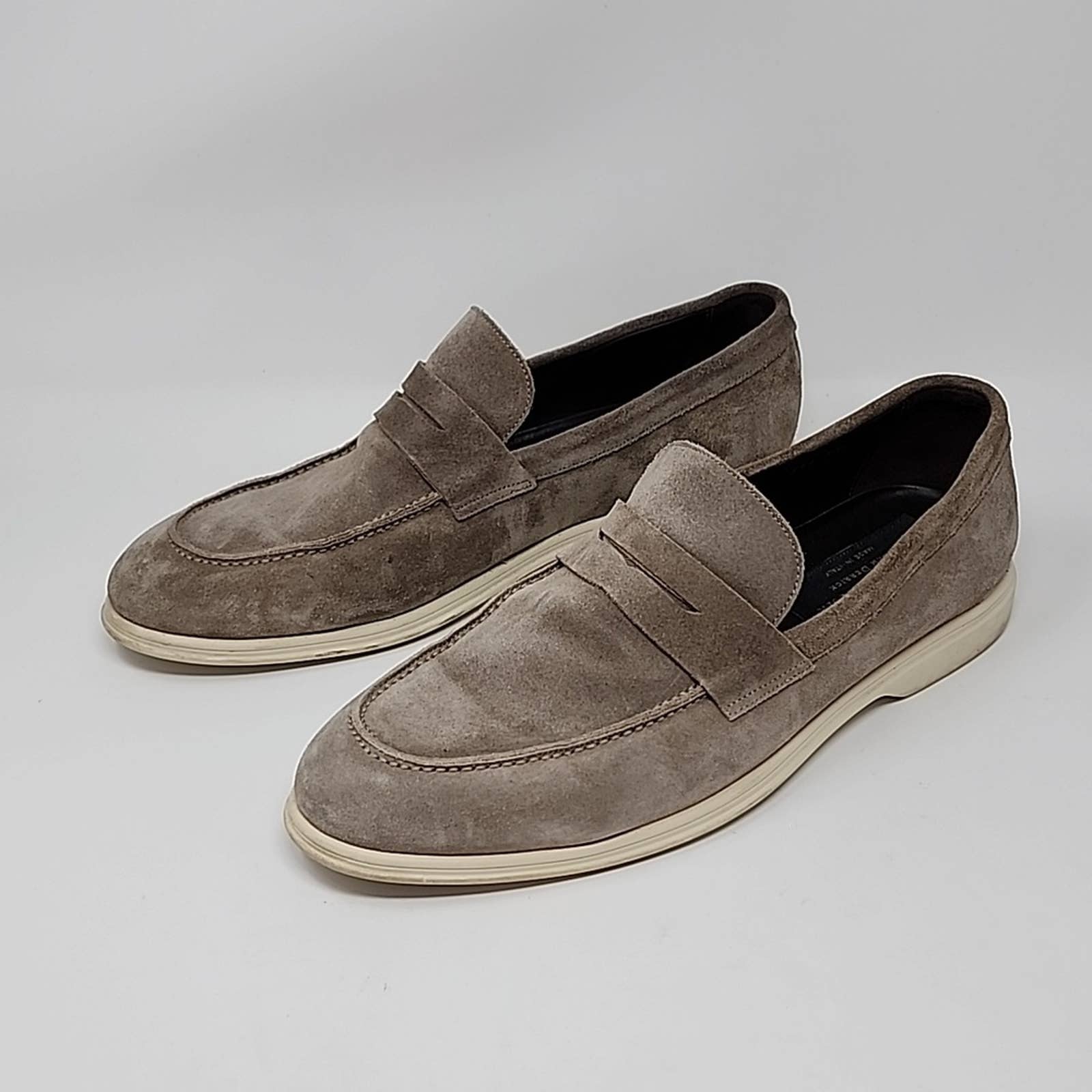 The Boot New York Edgar Light Grey Suede Penny Loafer Size 10.5