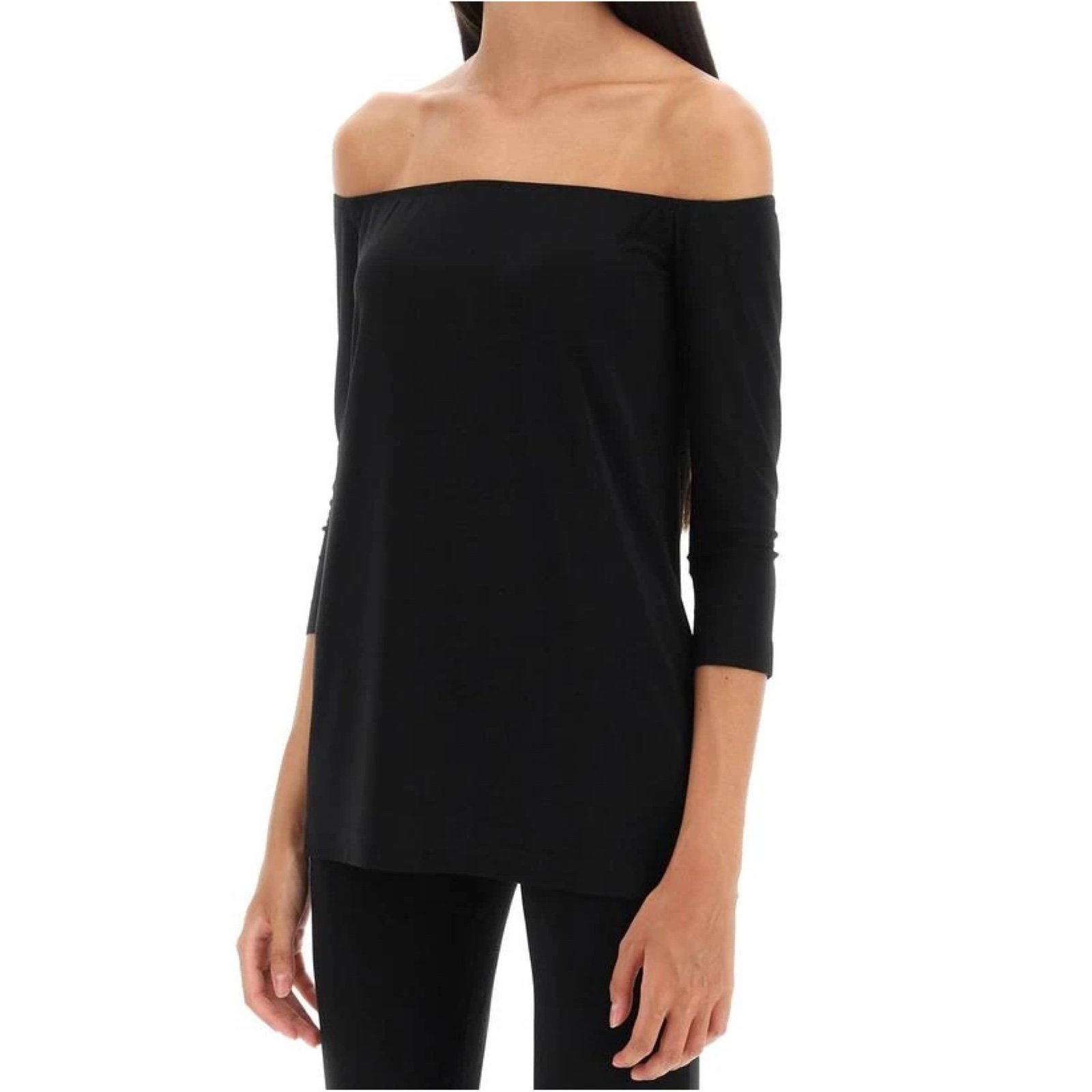 NORMA KAMALI Off-Shoulder Top, Black, Small