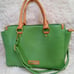 Adrienne Vittadini Avocado Green Leather Tote Shoulder Handbag Size Medium