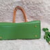 Adrienne Vittadini Avocado Green Leather Tote Shoulder Handbag Size Medium