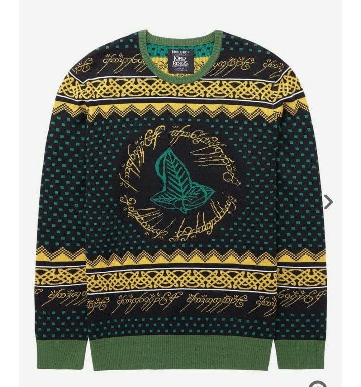 The Lord of the Rings Leaves of Lorien Christmas Sweater Ugly Holiday BoxLunch