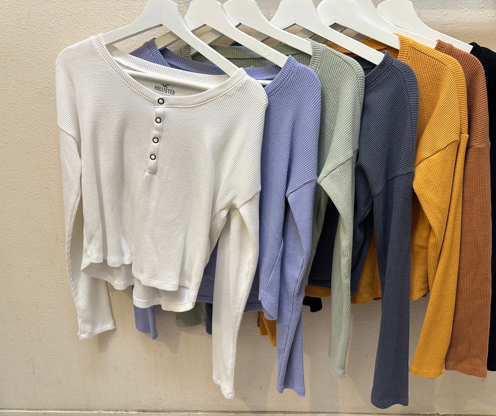 Hollister Waffle Henley Long Sleeve