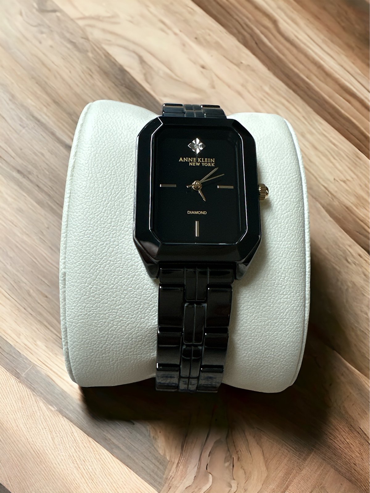 Anne Klein New York Genuine Diamond Dial Ceramic Bracelet