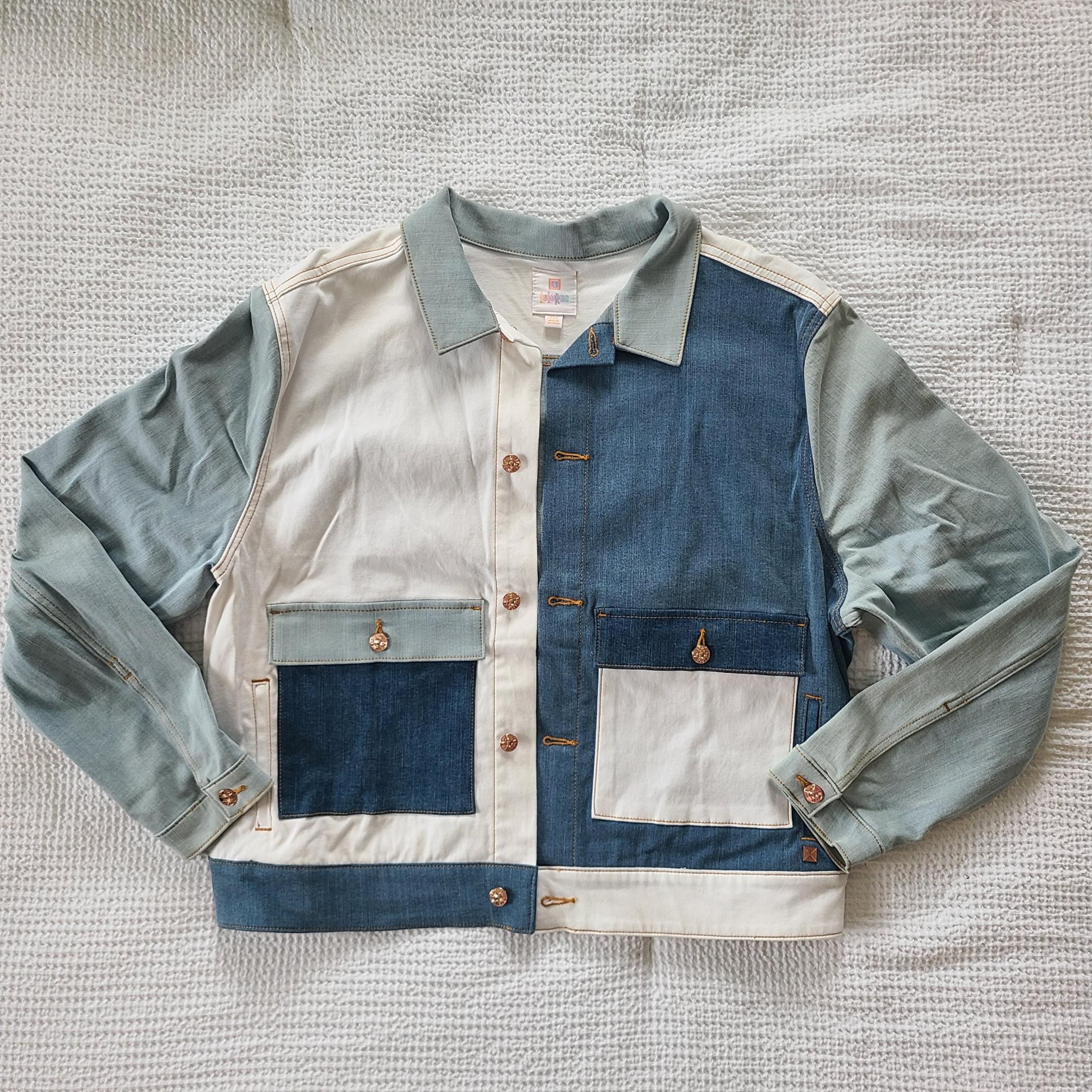 Colorblock LuLaRoe Denim Jean Jacket - Size 3XL