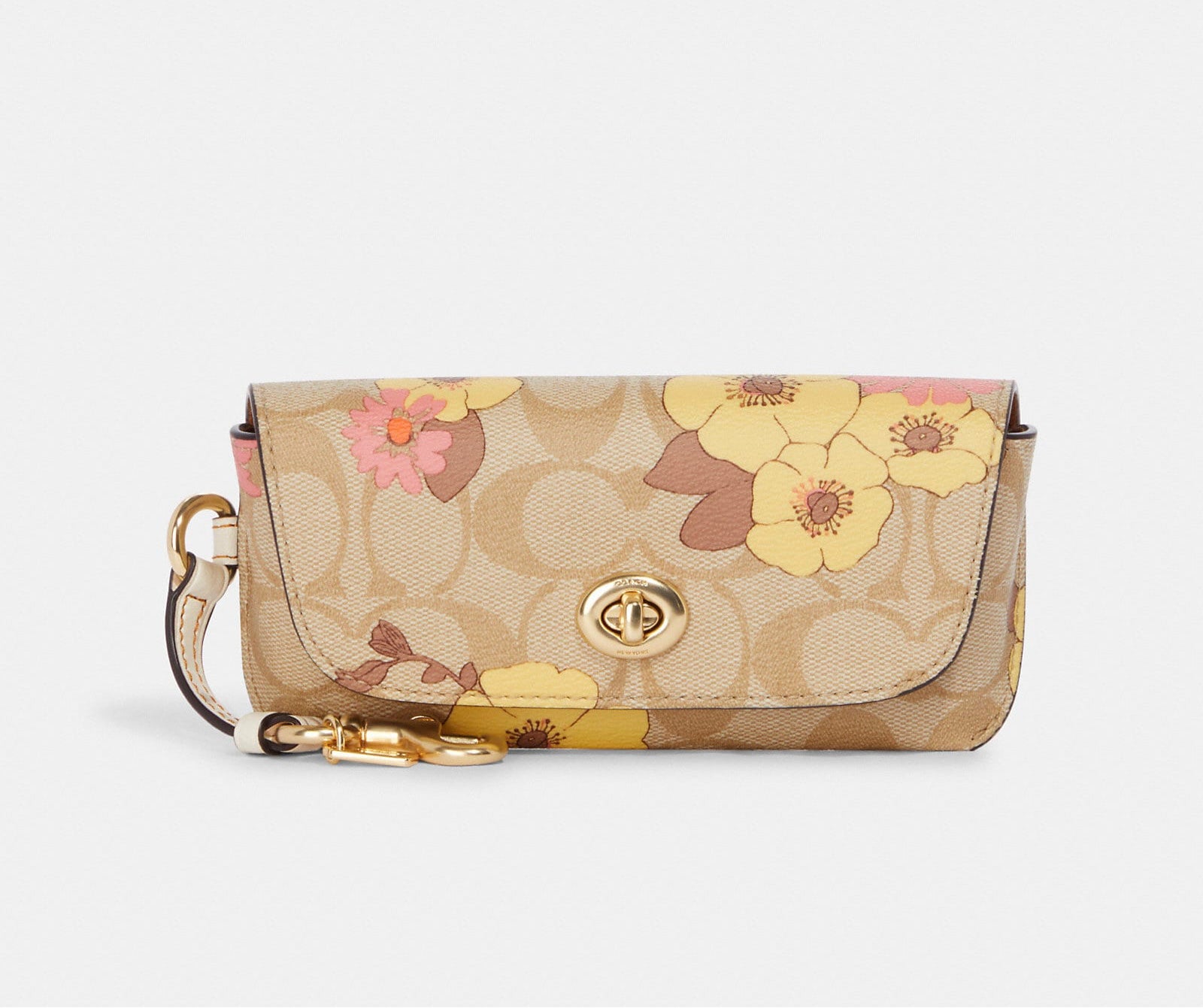 Coach Sunglass Case In Signature Canvas With Floral Cluster Print