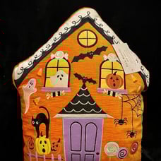 ISAAC MIZRAHI 17x18 HALLOWEEN Gingerbread Spooky House Pillow NEW