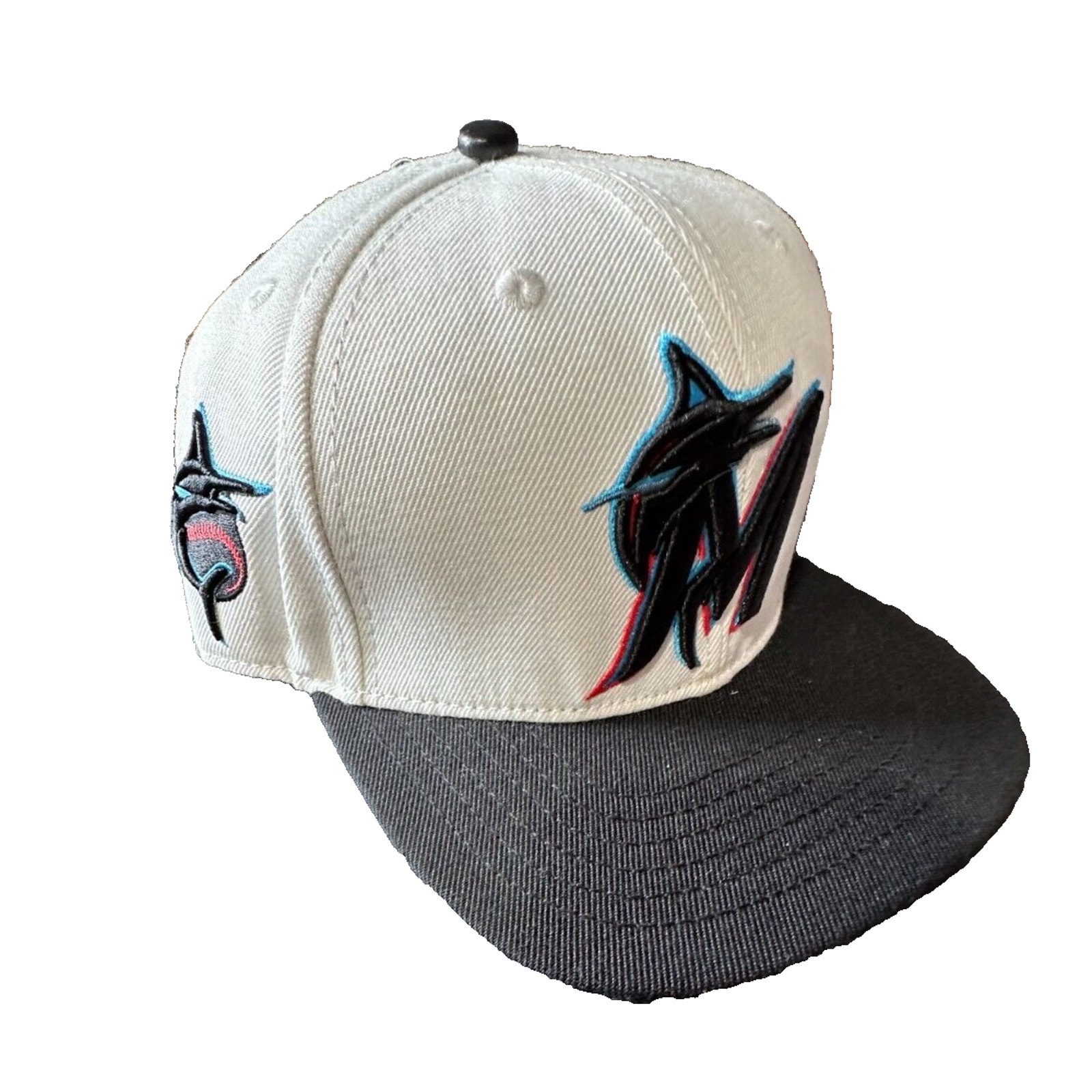 Pro Standard MLB Miami Marlins Black White Snapback Hat