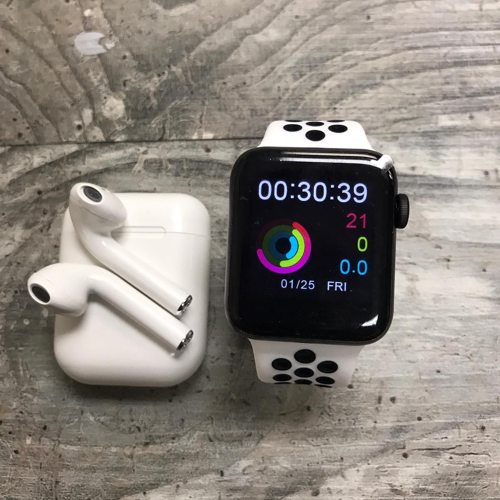 Pack of smart watch and earphones