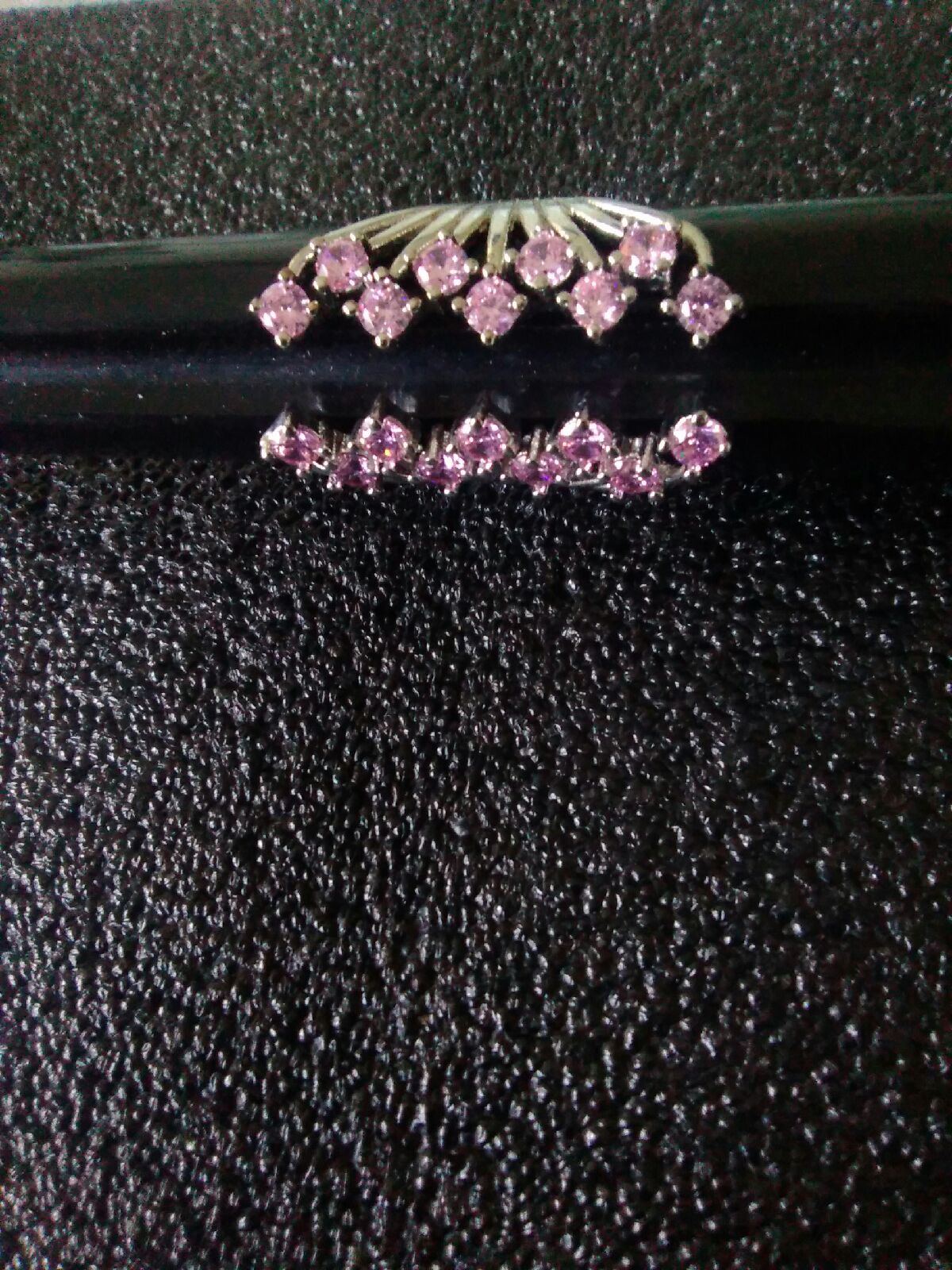 Pink gemstone ring size 8