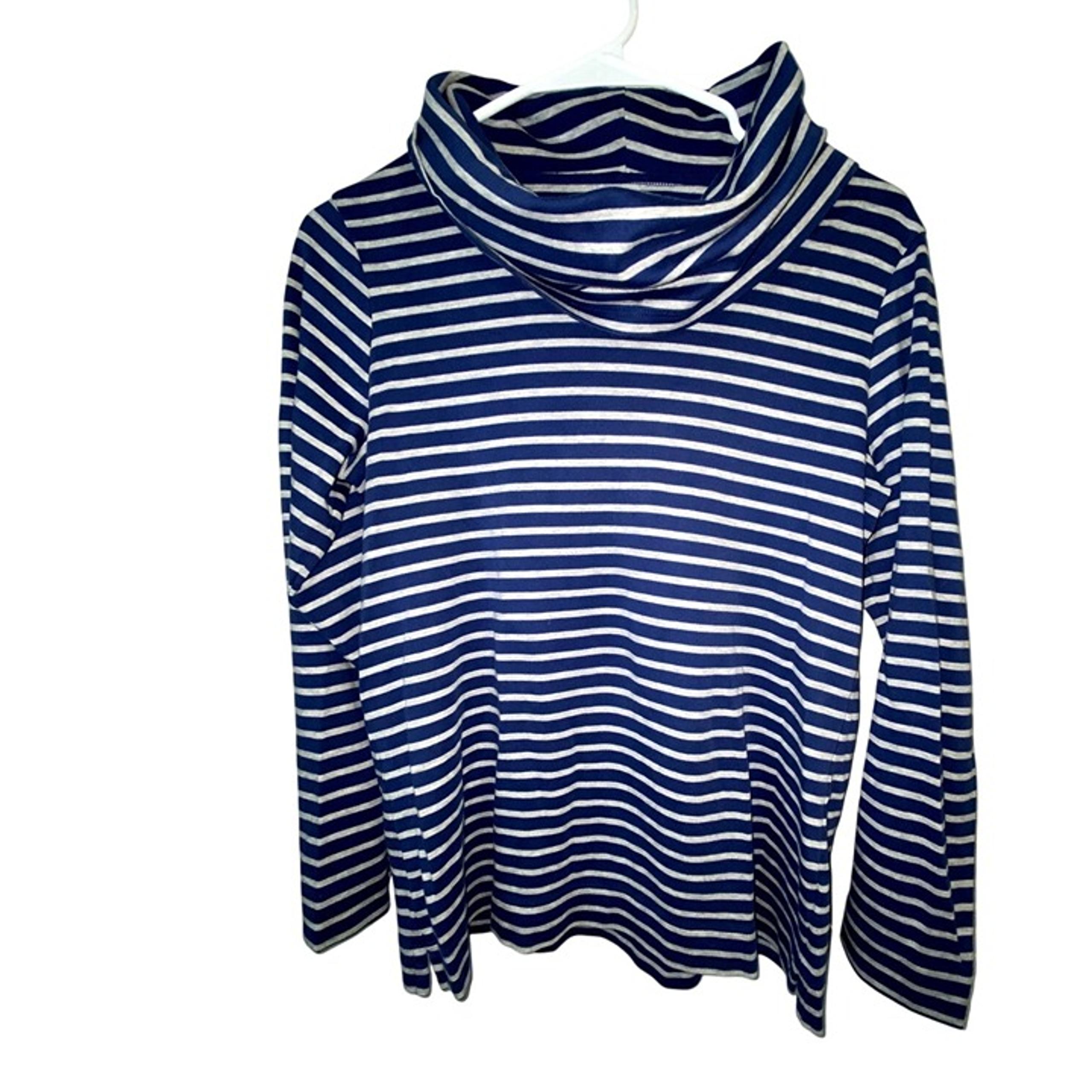 LL Bean Womens Cowl Neck Striped Sweater