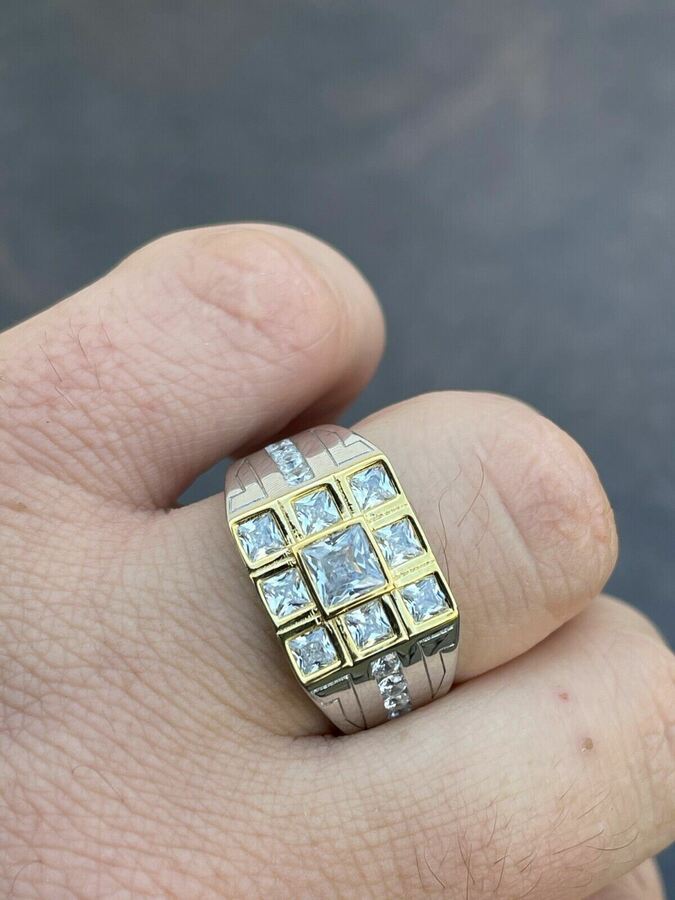Solid 925 Sterling Silver 10k Gold Ring