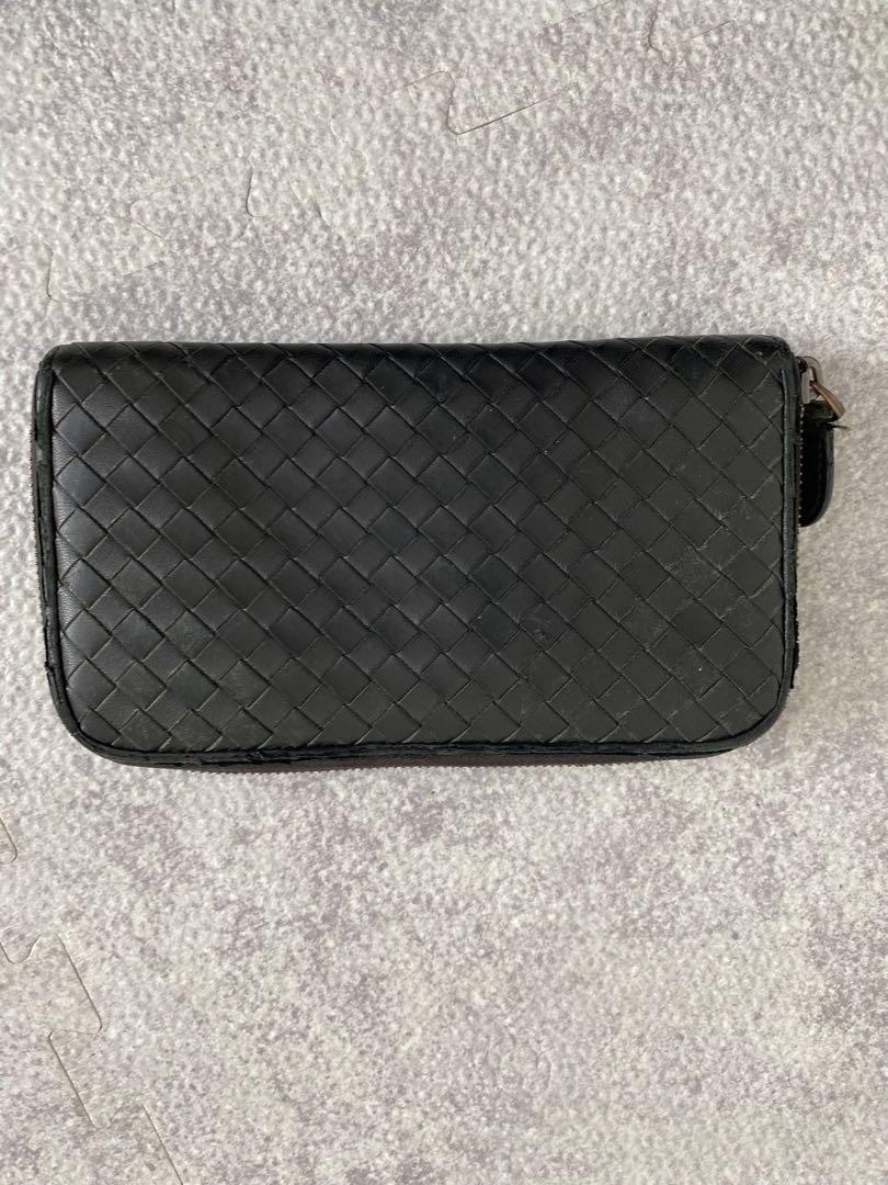 Bottega Veneta Intrecciato Long Wallet, Black