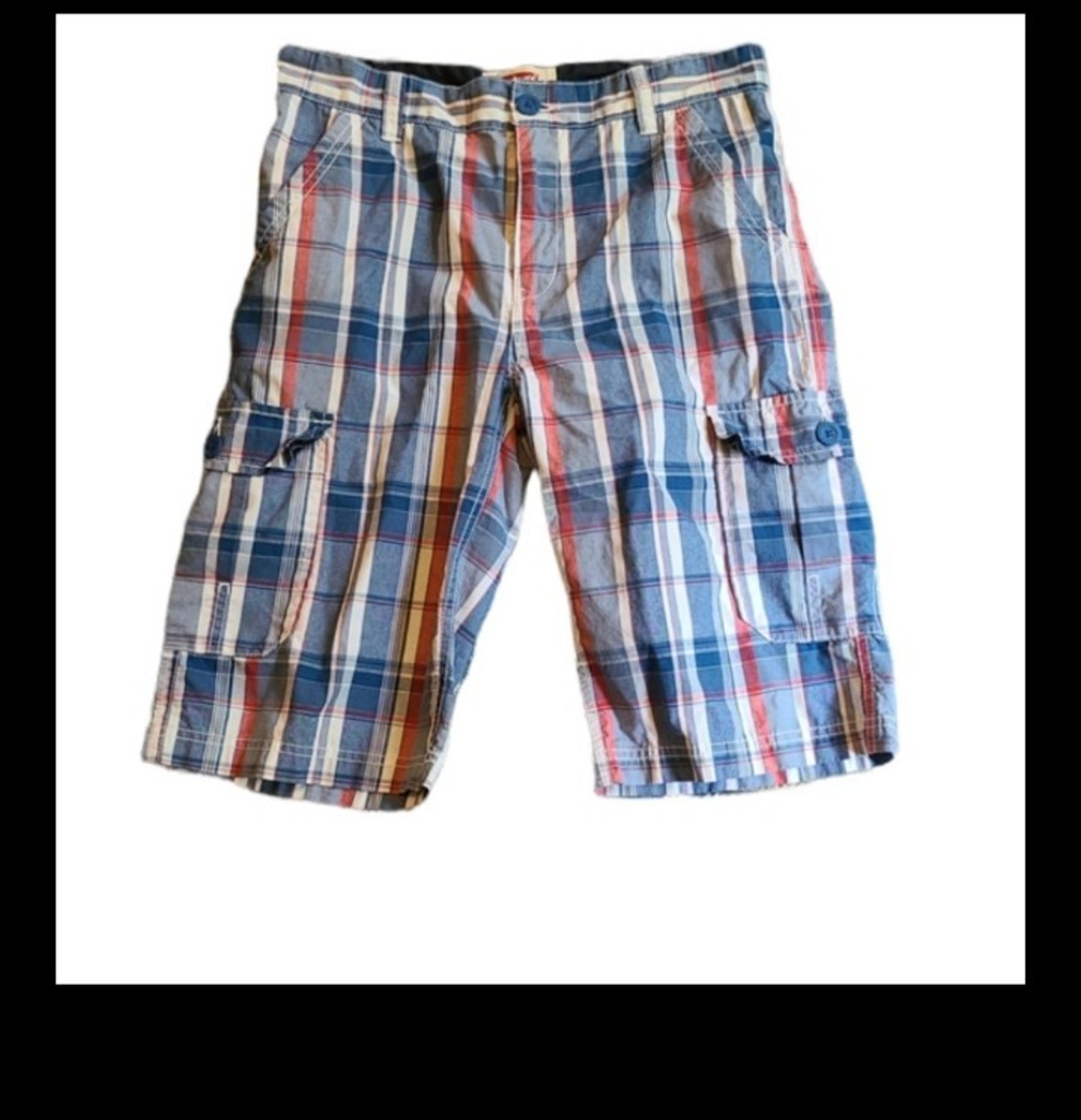 Men's levi plaid print blue red shorts size 18 regular/29W