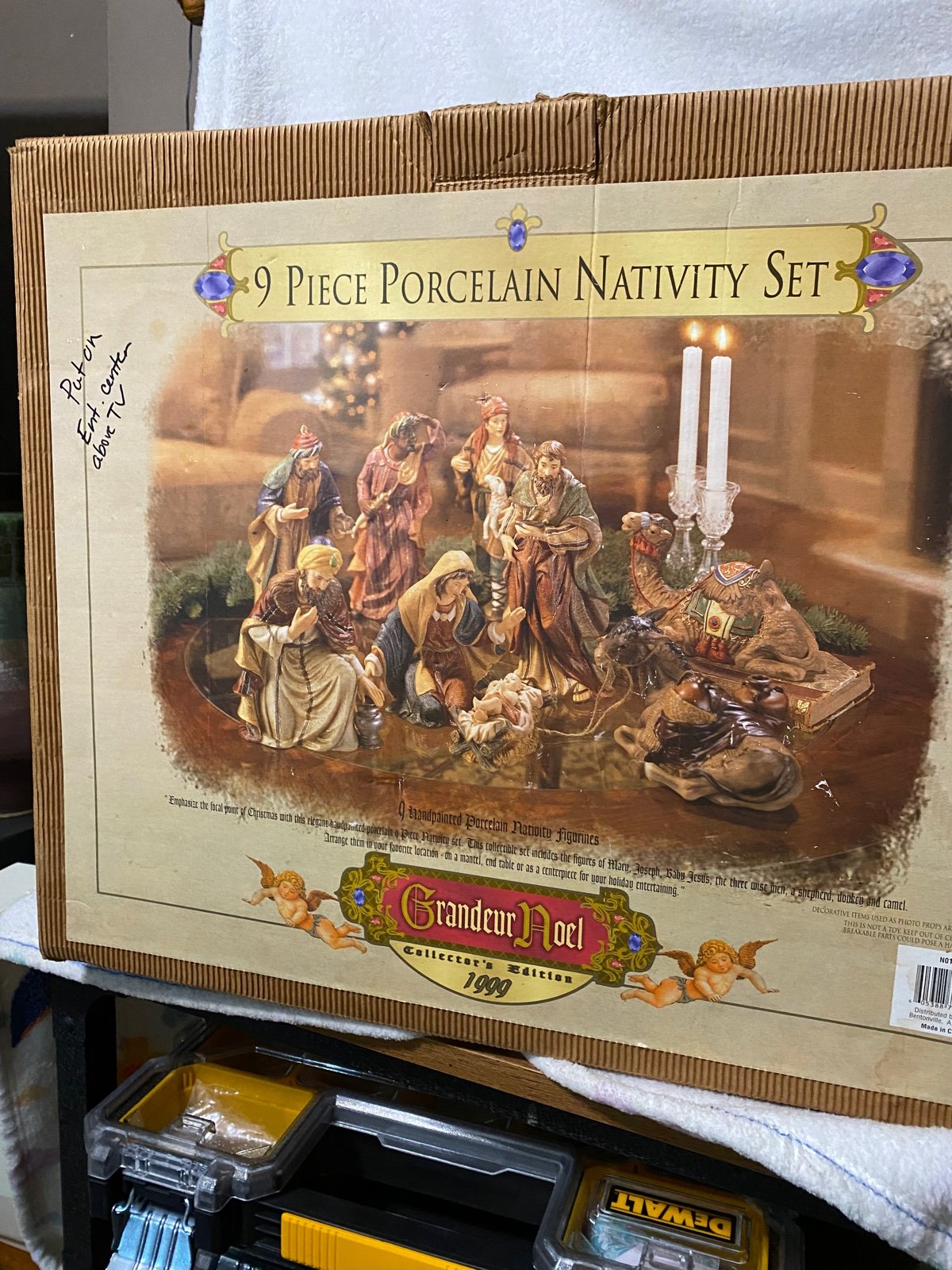 Grandeur Noel Collectors Edition 9 Pc Porcelain Nativity Set Large 1999 PERFECT