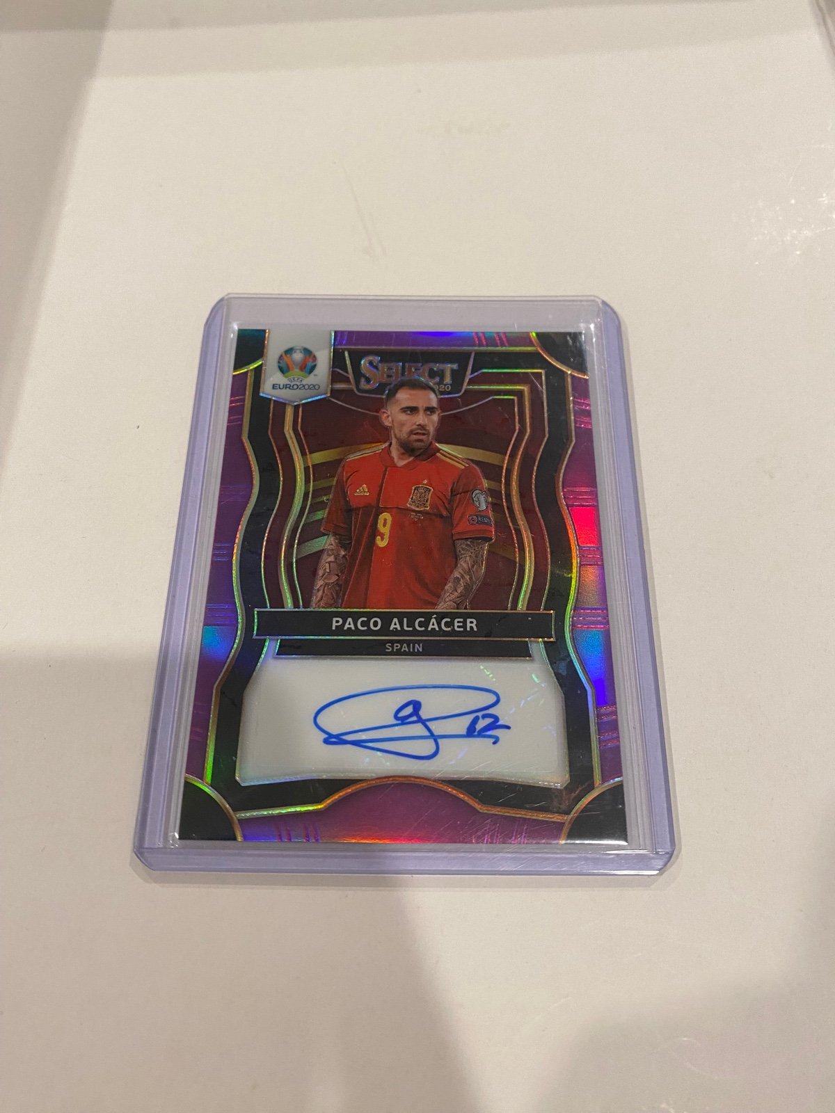 2020 PACO ALCACER 61/75 AUTO PANINI SELECT UEFA EURO2020 PURPLE AUTOGRAPHS