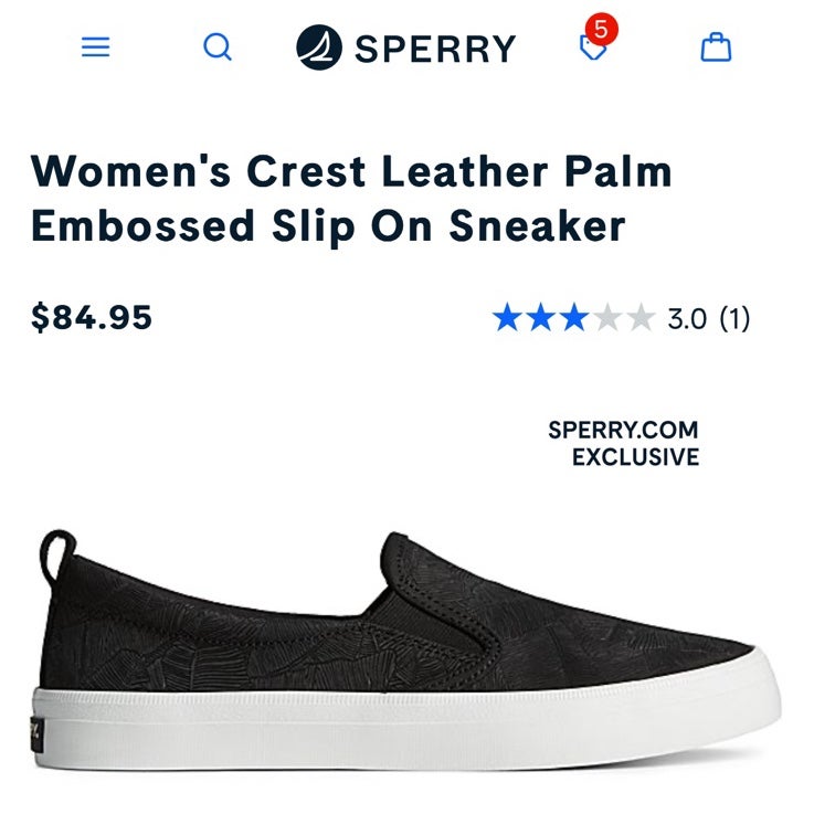 Women's Crest Leather Palm Embossed Slip On Sneaker