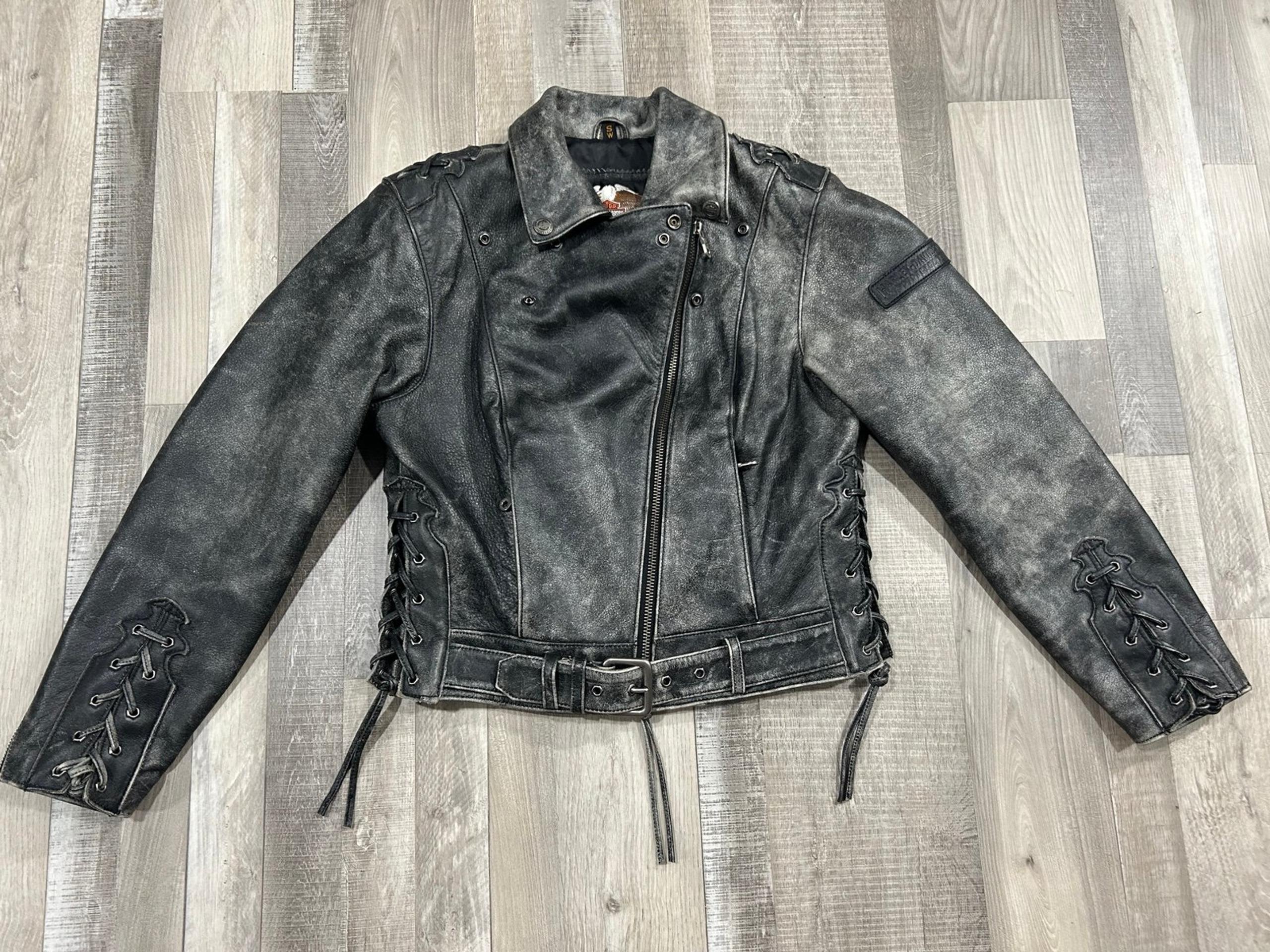 Harley Davidson Women’s Distressed Leather Jacket Size Small - Harley-Davidson