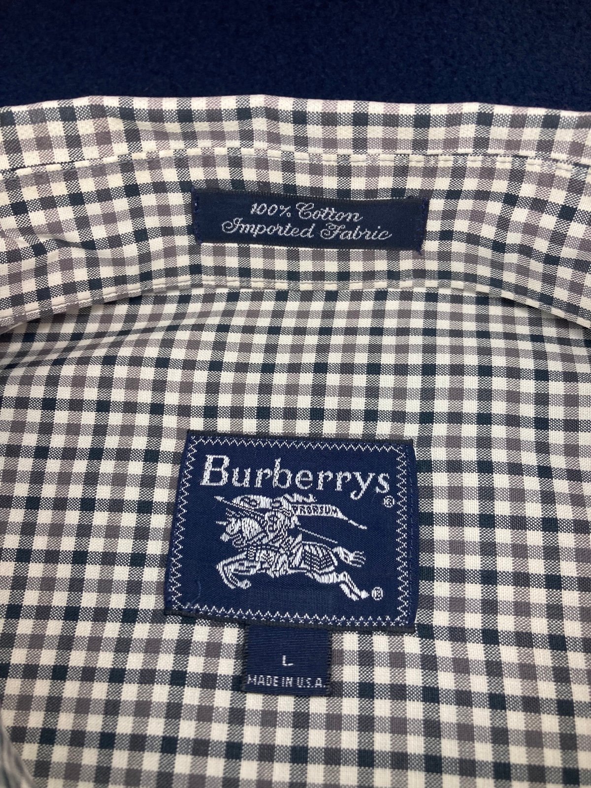 Burberrys Men’s Shirt Nova Check Plaid Long Sleeve Size L Made In USA