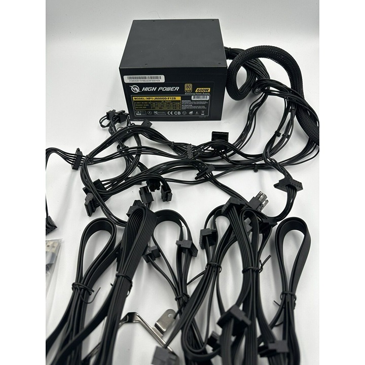 Rosewill High Power 600W ATX Power Supply - 80 PLUS Gold - HP1-J600GD-F12S