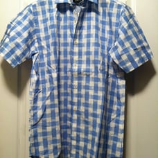 BUGATCHI MENS NEW BLUE COTTON SHORT SLEEVE BUTTON DOWN CASUAL SHIRT SIZE: M
