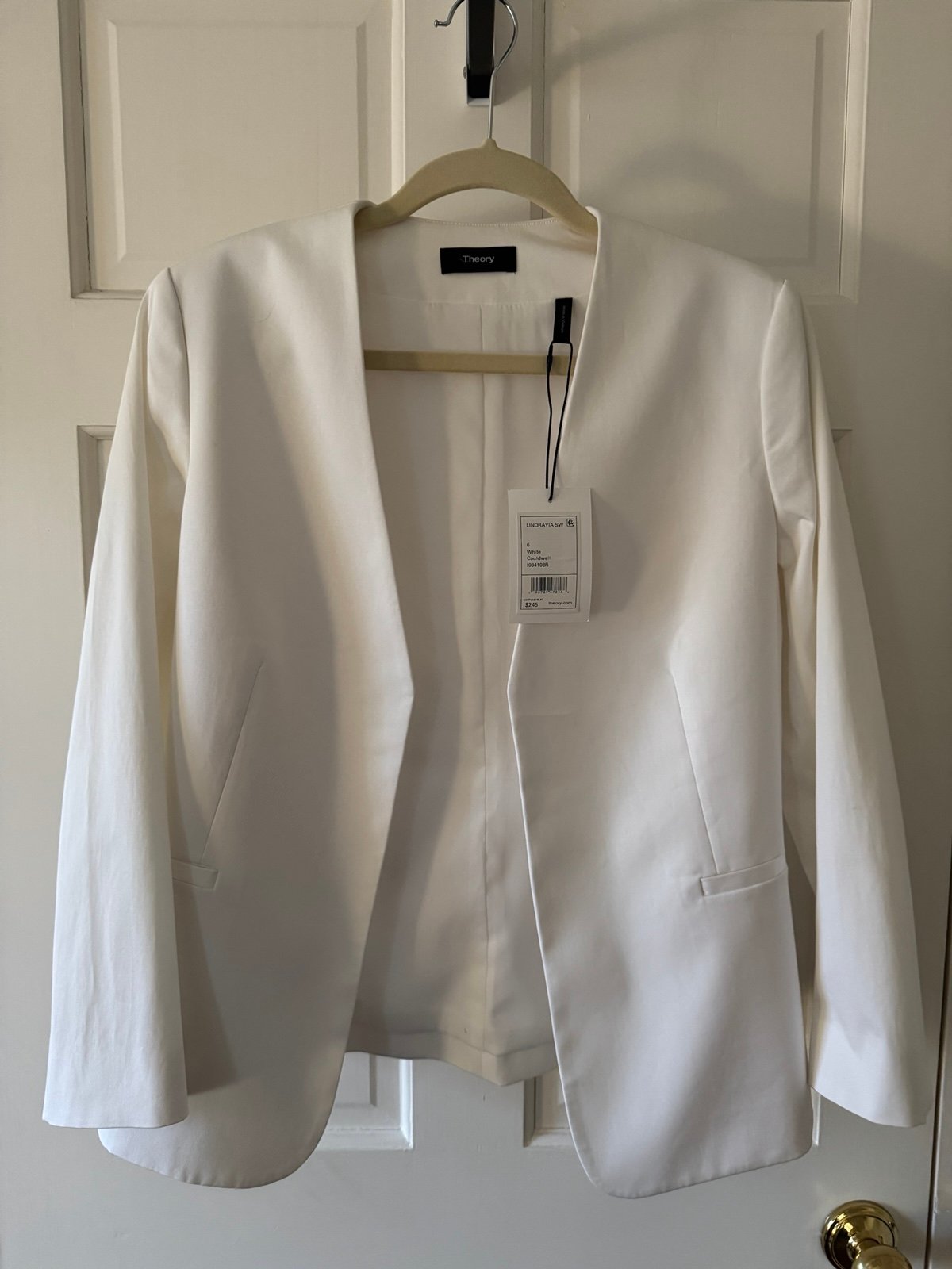 Theory Size 6 Lindrayia SW Cauldwell Blazer in White - NWT