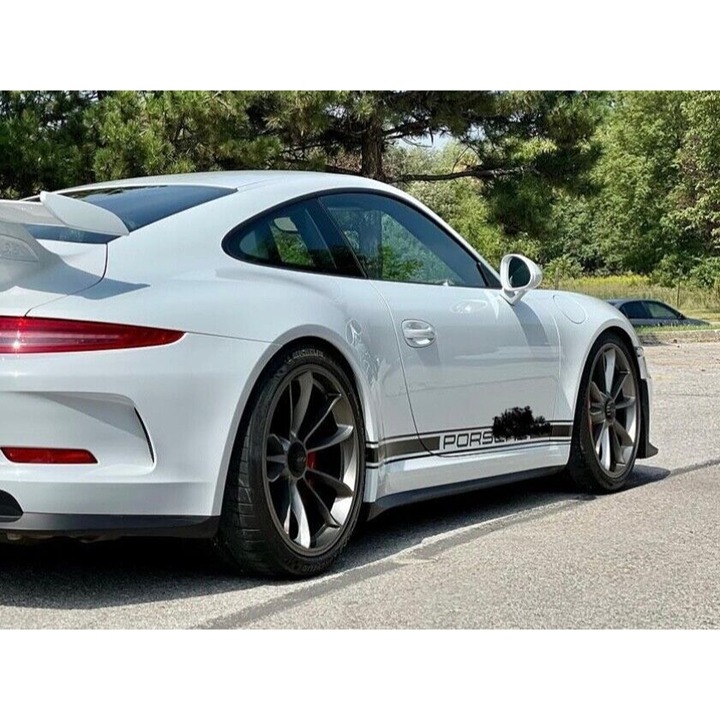 Custom Gloss Carbon Fiber Triple Stripe Decals Set For Porsche 911 2012-2019 991