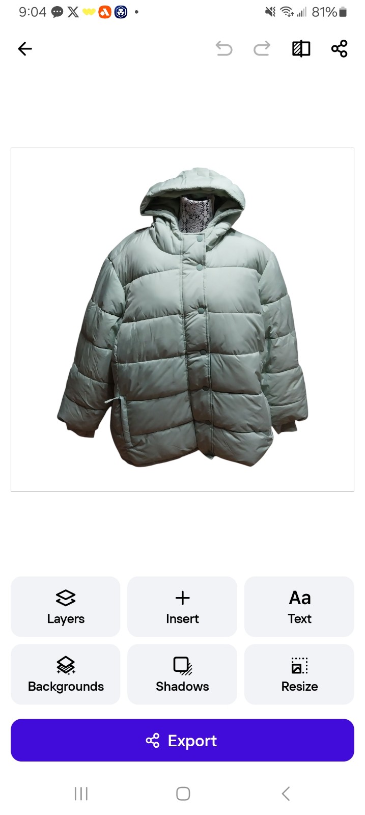 AMAZON ESSENTIALS WOMEN'S PLUS SIZE HOODED PUFFER COAT SIZE 5X NWT.