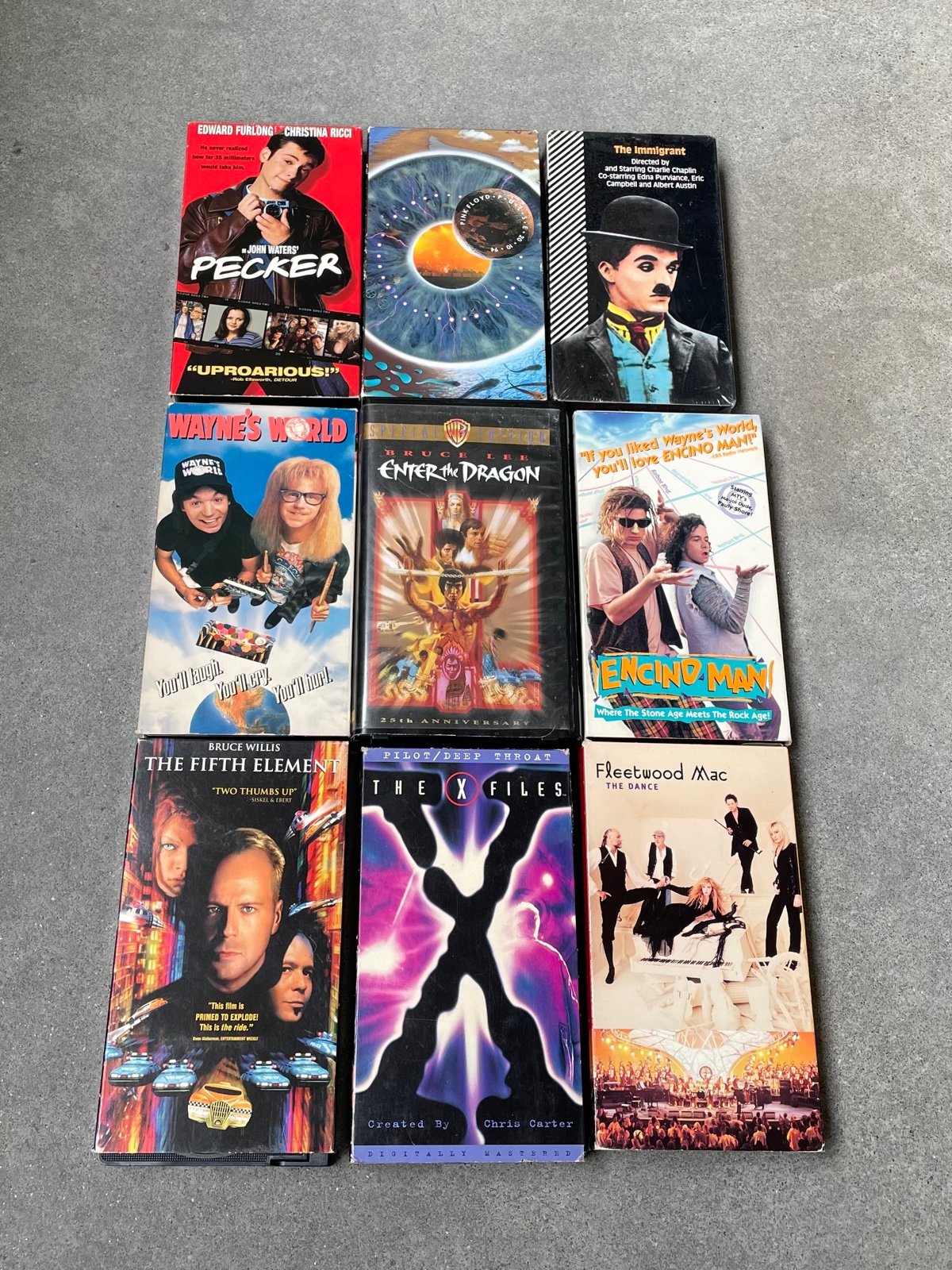 Vintage classic vhs lot of 9 tapes (action,music,comedy)