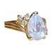 Vintage 18K GE Ring Huge Sparkle Pear CZ Surrounded by Round CZ Statement Size 9