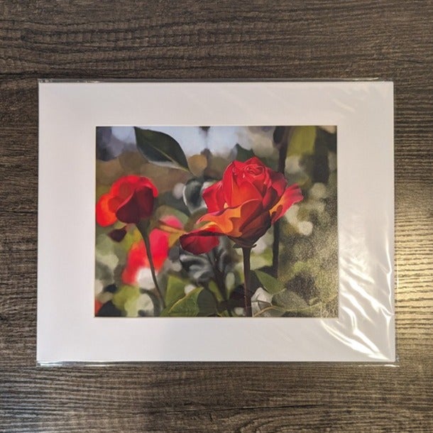 Red Roses Floral Painting Print - Digital Painting Flower Print