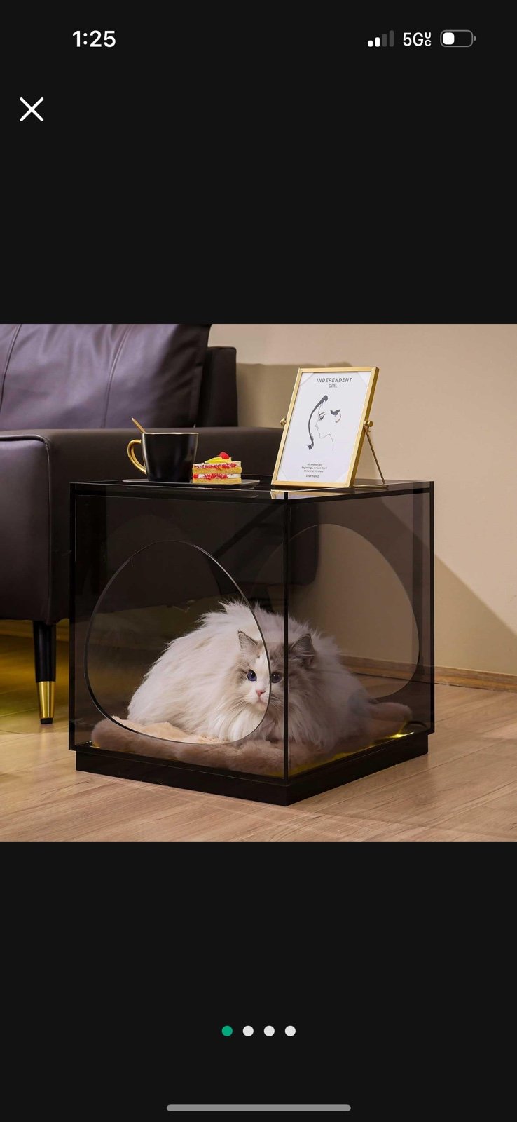 Mesailup Night Stands Bedside Table for Bedroom, Clear NightStand with LED Light