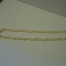 Genuine Seed Pearls Multi Strand Twisted Necklace Silver Clasp