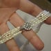 Genuine Seed Pearls Multi Strand Twisted Necklace Silver Clasp
