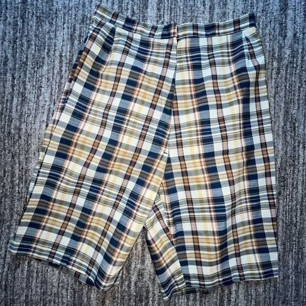 Jeanie by Bluebell Women’s Misses Size 13/14 Bermuda Shorts Blue Cream Plaid