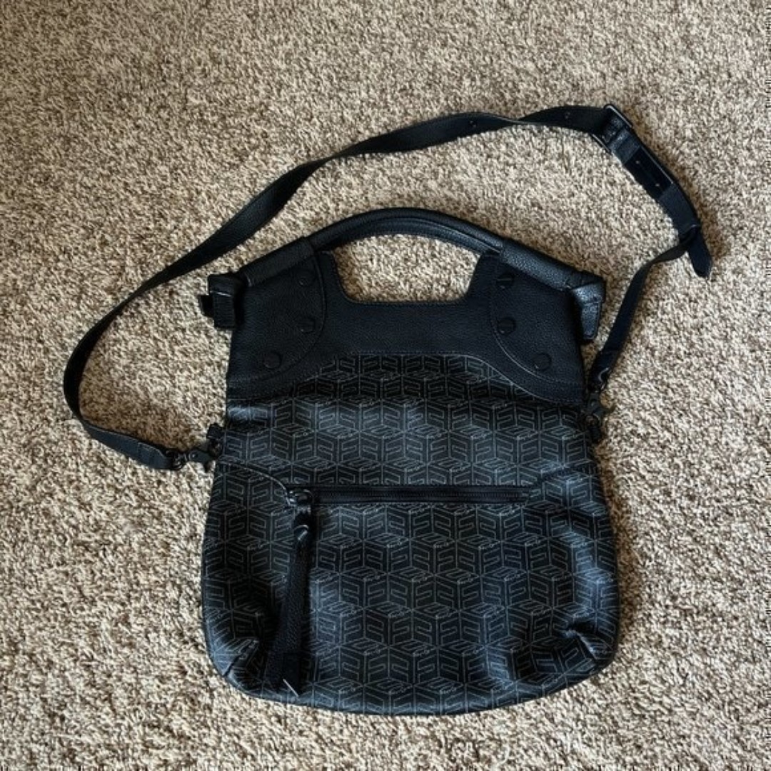 Foley + Corinna black leather foldover bag