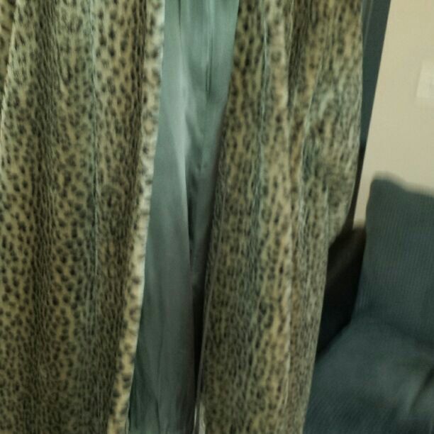 Faux leopard swing coat