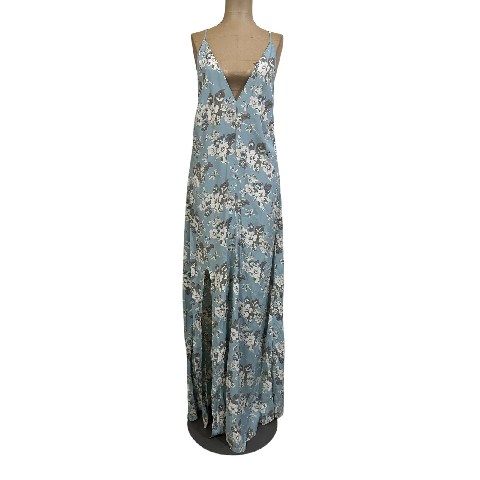 Reformation Rare Blue Floral Wedding Evening Full Length Maxi Dress size Medium