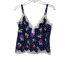 Vintage nwt Victoria’s Secret Gold label floral polka dot lace cami