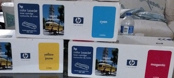 Bundle of 3 Hp color laserjet toner cartridges series 4500-4550