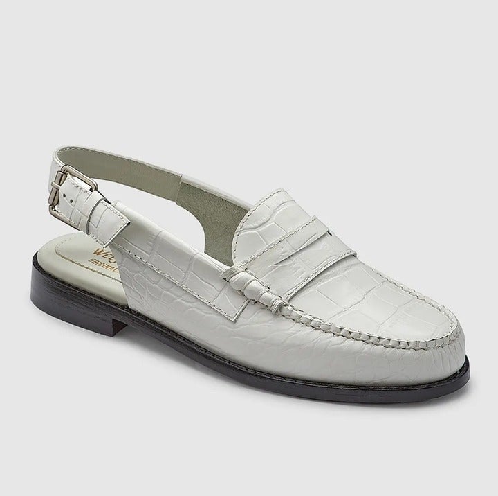 G.H. Bass Women's Whitney Bax Croc Embossed Slingback Flats Size 7.5 (MSRP 185)