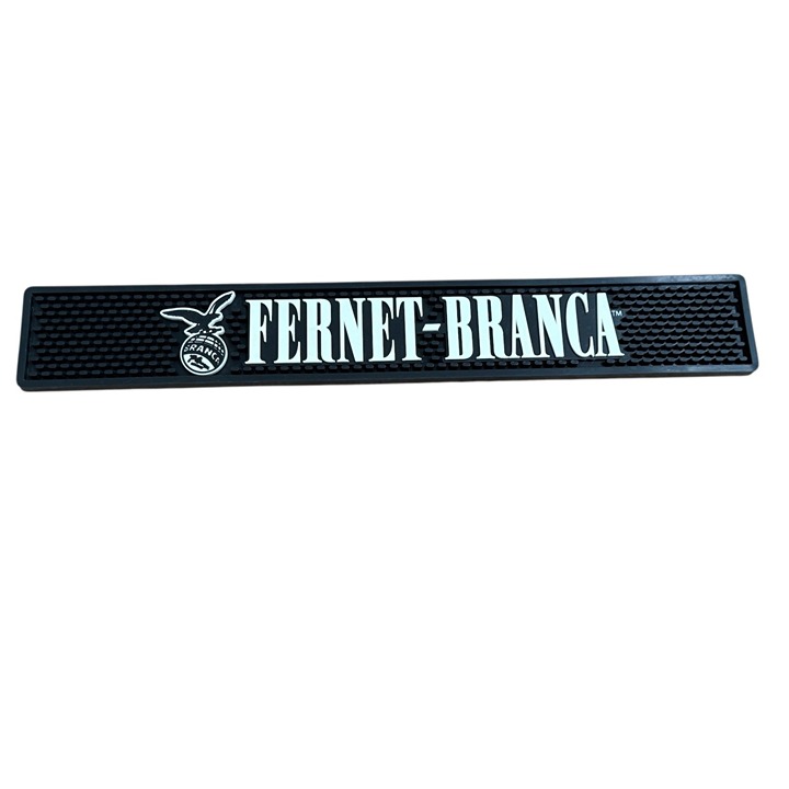 Fernet Branca Bar Spill Drip Mat Rail Runner Rubber Black White New Promotional