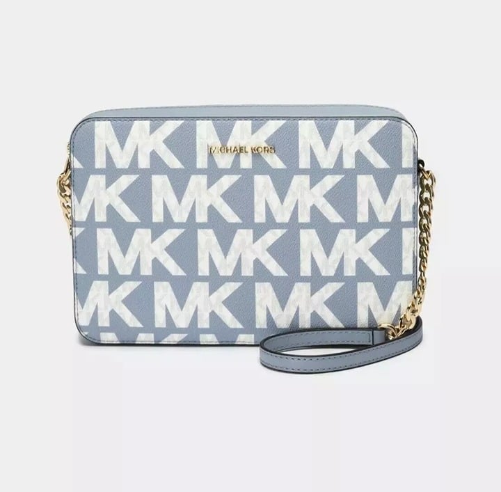 Michael Kors Jet Set Pale Blue Large East/West Crossbody Bag NEW (38S3GJ6C3B)