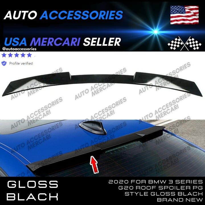 Brand New 2020 For BMW 3 Series G20 Roof Spoiler PG Style Gloss Black